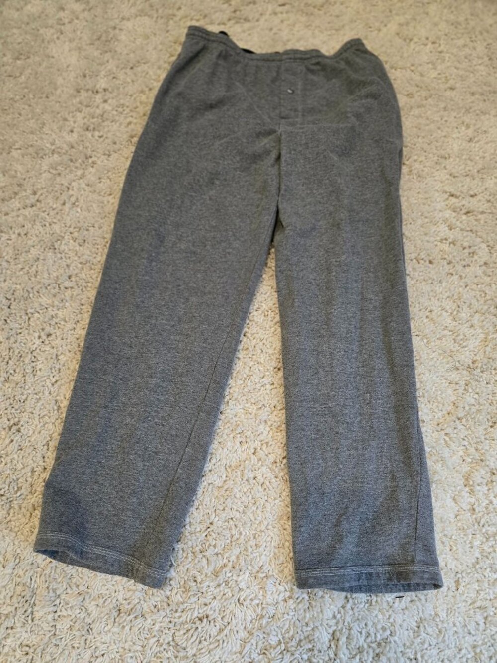 Vintage Cherokee Men’s Medium Gray Sweatpants Drawstring Straight Leg Lounge Y2K